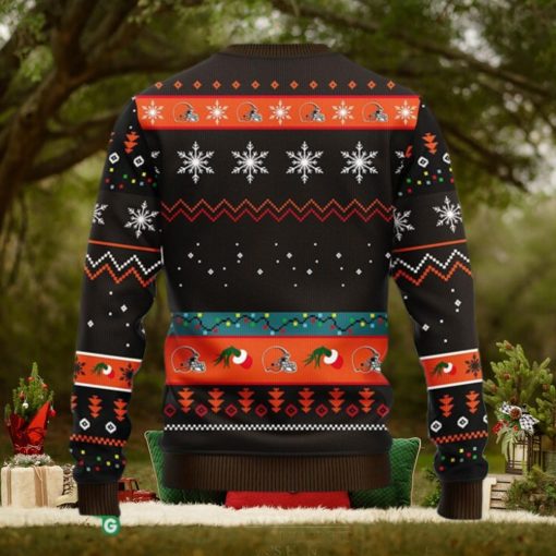 NFL Fans Cleveland Browns 12 Grinch Xmas Day Christmas Ugly Sweater For Men Women