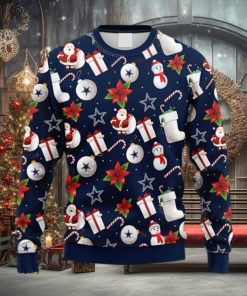 NFL Fans Dallas Cowboys Santa Claus Snowman Christmas Ugly Sweater For Men Women