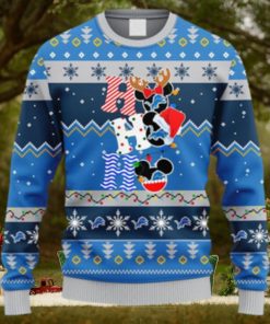 NFL Fans Detroit Lions HoHoHo Mickey Christmas Ugly Sweater For Men Women