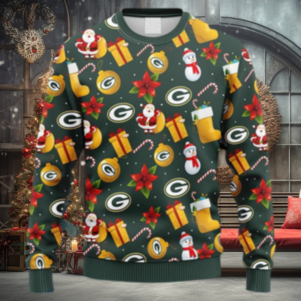NFL Fans Green Bay Packers Santa Claus Snowman Christmas Ugly Sweater For Men Women NFL Fans Green Bay Packers Santa Claus Snowman Christmas Ugly Sweater For Men Women