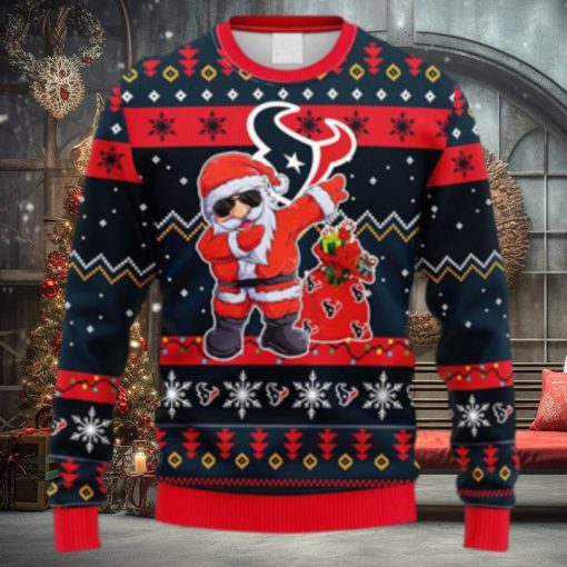 NFL Fans Houston Texans Dabbing Santa Claus Christmas Ugly Sweater For Men Women