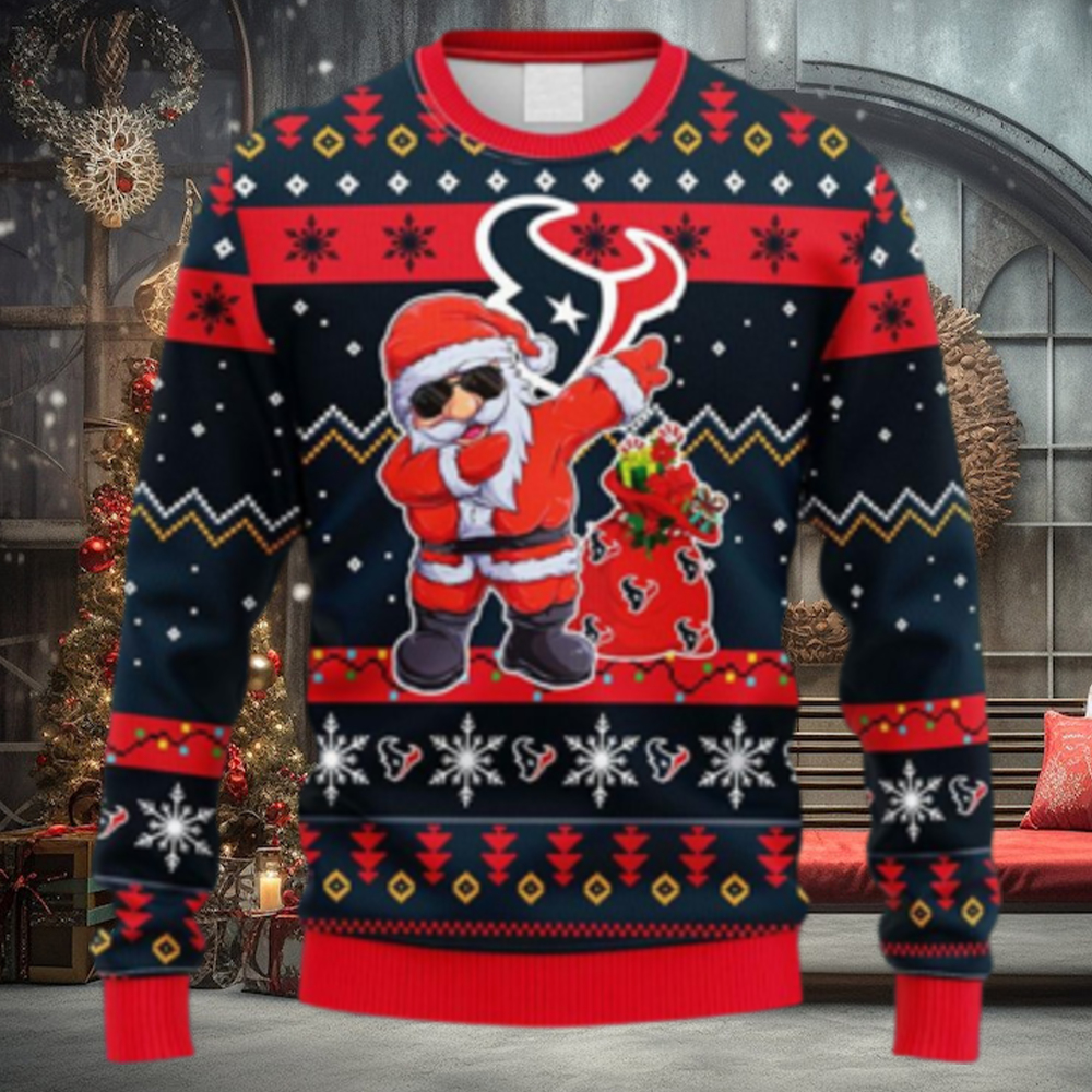 NFL Fans Houston Texans Dabbing Santa Claus Christmas Ugly Sweater For Men Women NFL Fans Houston Texans Dabbing Santa Claus Christmas Ugly Sweater For Men Women