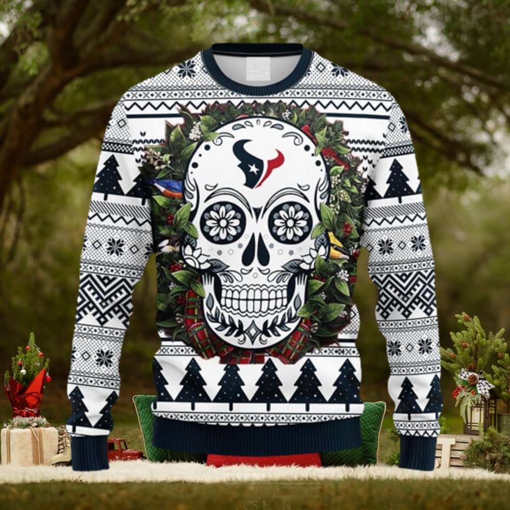 Denver Broncos Logo Skull Pattern Ugly Christmas Sweater Christmas Gift For  Sport Fans