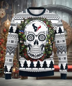 NFL Fans Houston Texans Skull Flower Ugly Christmas Ugly Sweater For Men Women