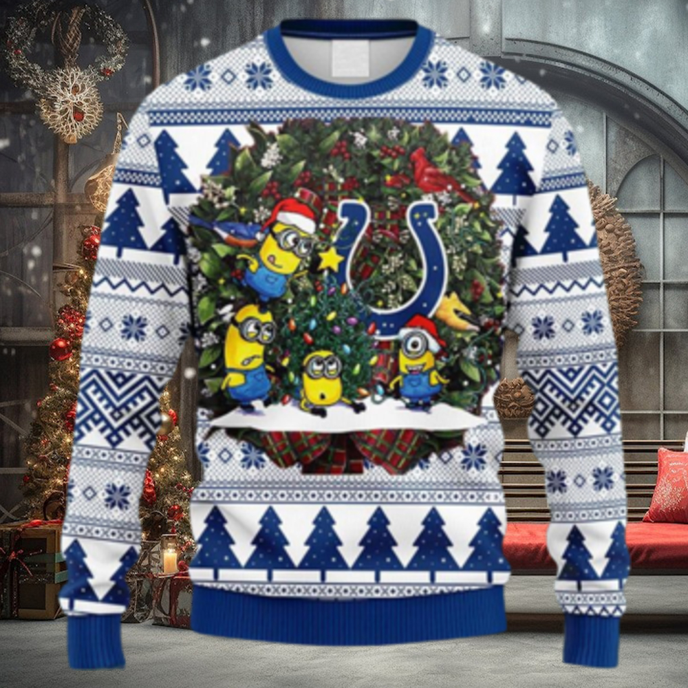 NFL Fans Indianapolis Colts Minion Christmas Ugly Sweater For Men Women NFL Fans Indianapolis Colts Minion Christmas Ugly Sweater For Men Women