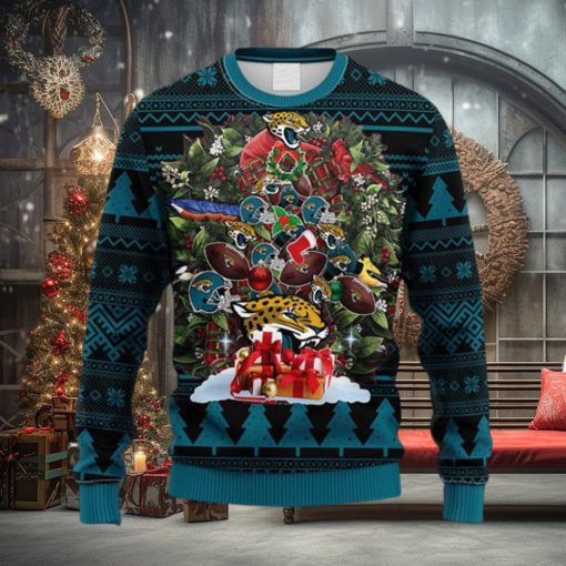 NFL Fans Jacksonville Jaguars Tree Ugly Christmas Fleece Sweater For Men Women
