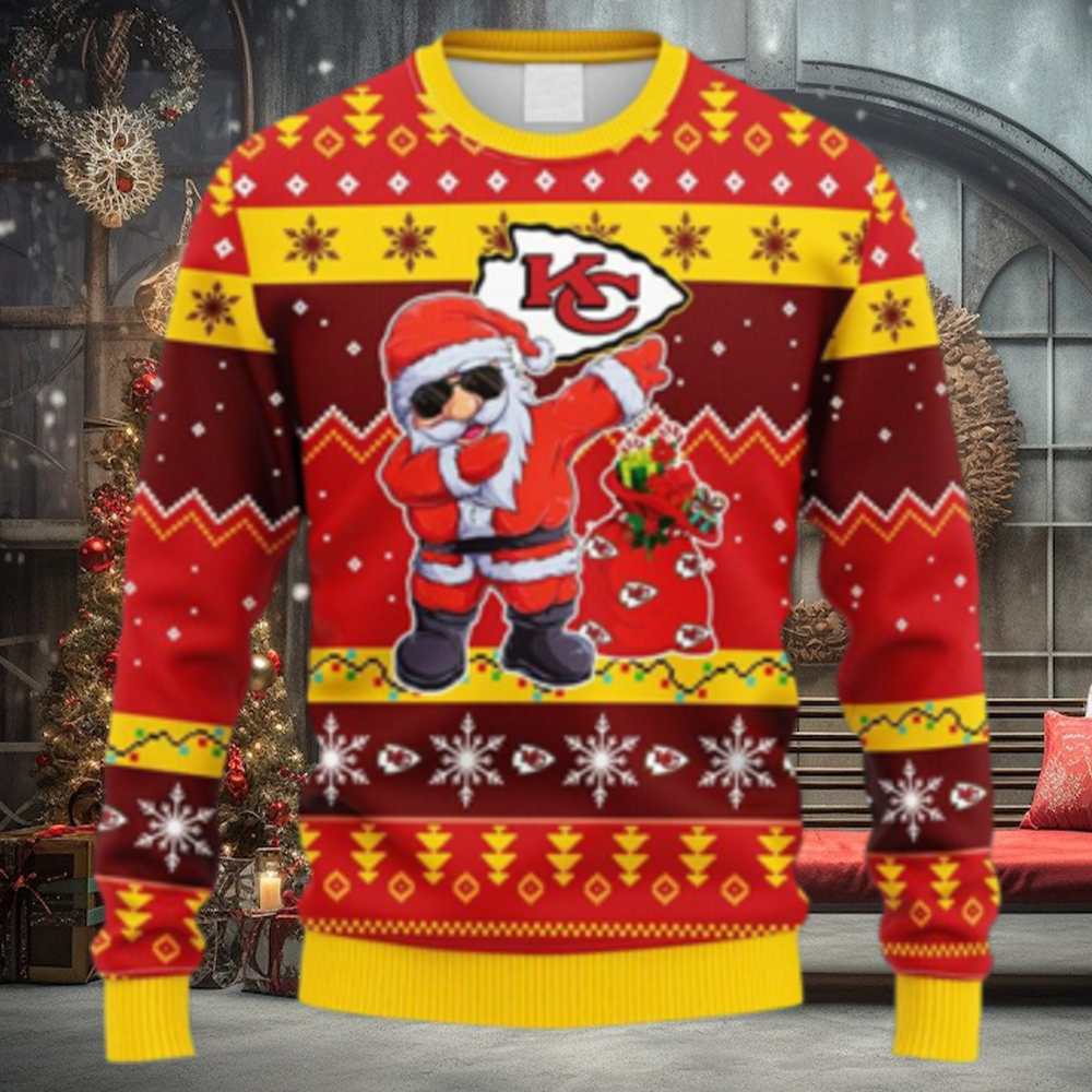 Christmas Gift New England Patriots Dabbing Santa 3D Ugly Christmas Sweater  For Men And Women