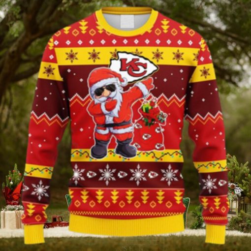 NFL Fans Kansas City Chiefs Dabbing Santa Claus Christmas Ugly Sweater For Men Women