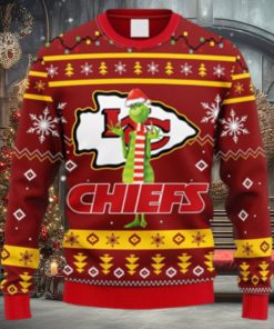 NFL Fans Kansas City Chiefs Funny Grinch Christmas Ugly Sweater For Men Women