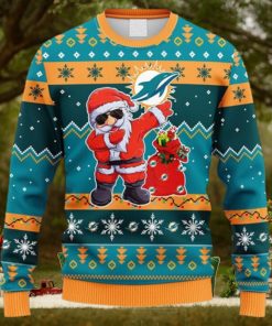 NFL Fans Miami Dolphins Dabbing Santa Claus Christmas Ugly Sweater For Men Women