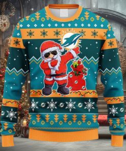 NFL Fans Miami Dolphins Dabbing Santa Claus Christmas Ugly Sweater For Men Women