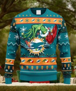 NFL Fans Miami Dolphins Grinch Christmas Ugly Sweater For Men Women