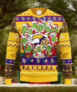 NFL Fans Minnesota Vikings 12 Grinch Xmas Day Christmas Ugly Sweater For Men Women