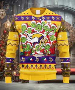 NFL Fans Minnesota Vikings 12 Grinch Xmas Day Christmas Ugly Sweater For Men Women