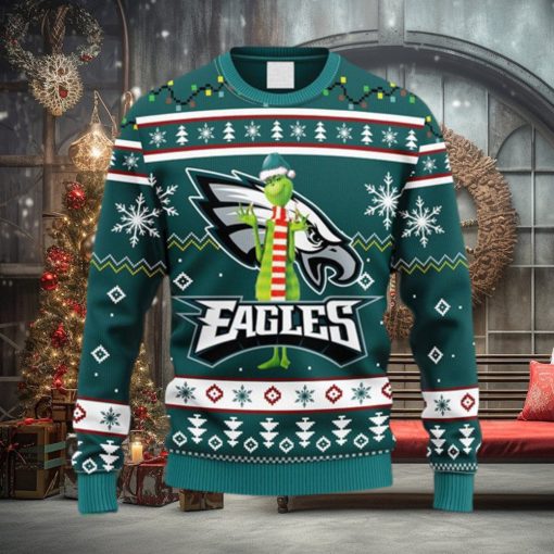 NFL Fans Philadelphia Eagles Funny Grinch Christmas Ugly Sweater For Men Women