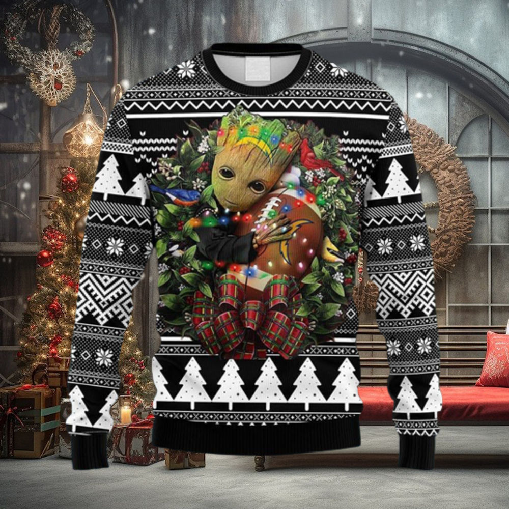 NFL Buffalo Bills Groot Hug Christmas Ugly 3D Sweater For Men And