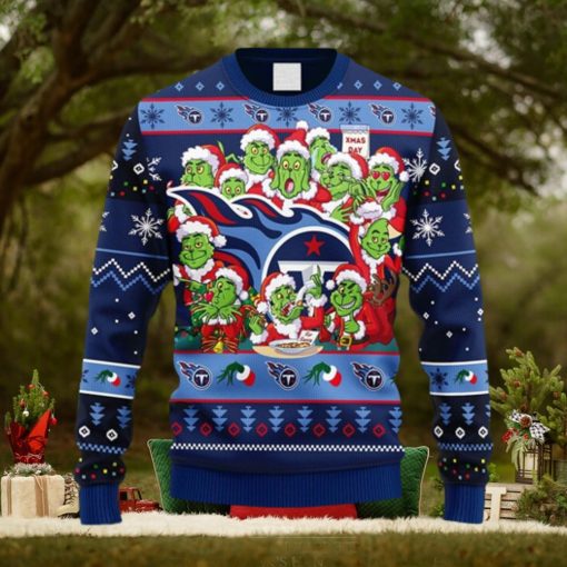 NFL Fans Tennessee Titans 12 Grinch Xmas Day Christmas Ugly Sweater For Men Women