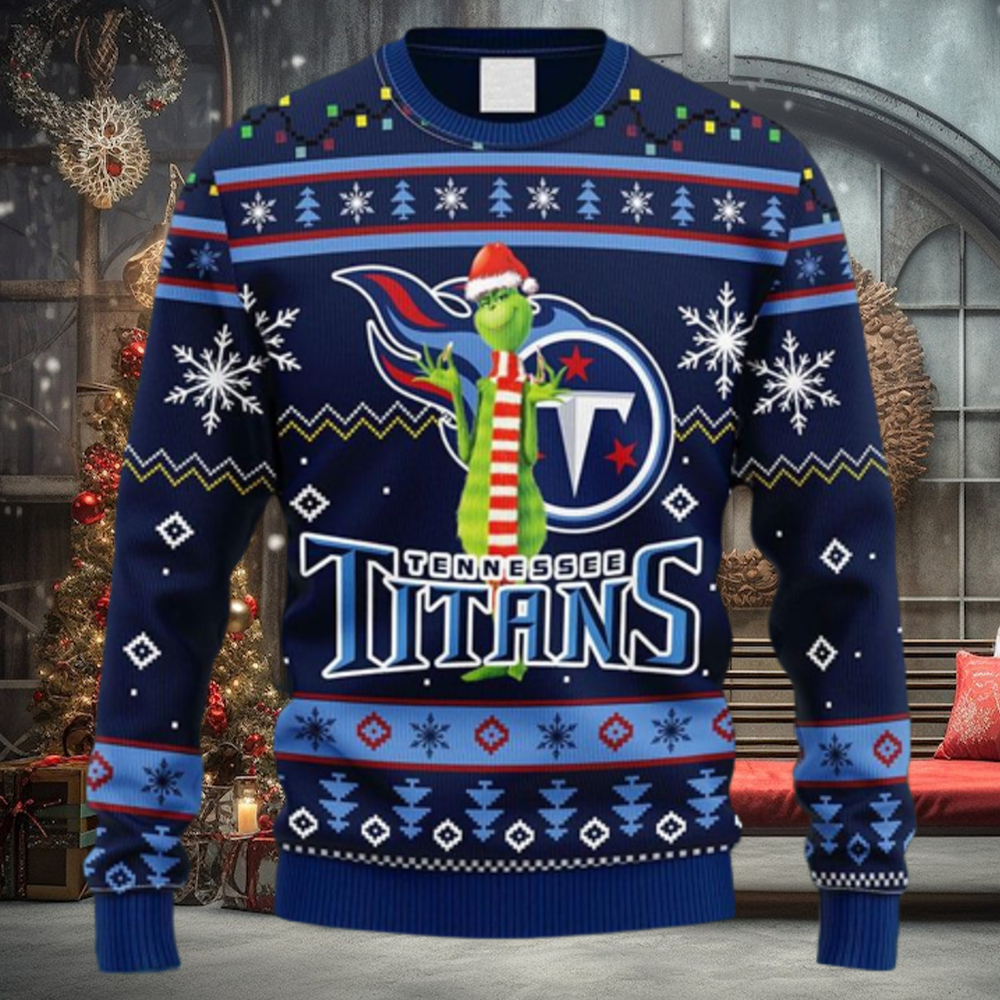 NFL Fans Tennessee Titans Funny Grinch Christmas Ugly Sweater For