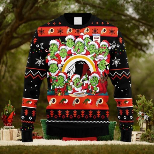 NFL Fans Washington Redskins 12 Grinch Xmas Day Christmas Ugly Sweater For Men Women