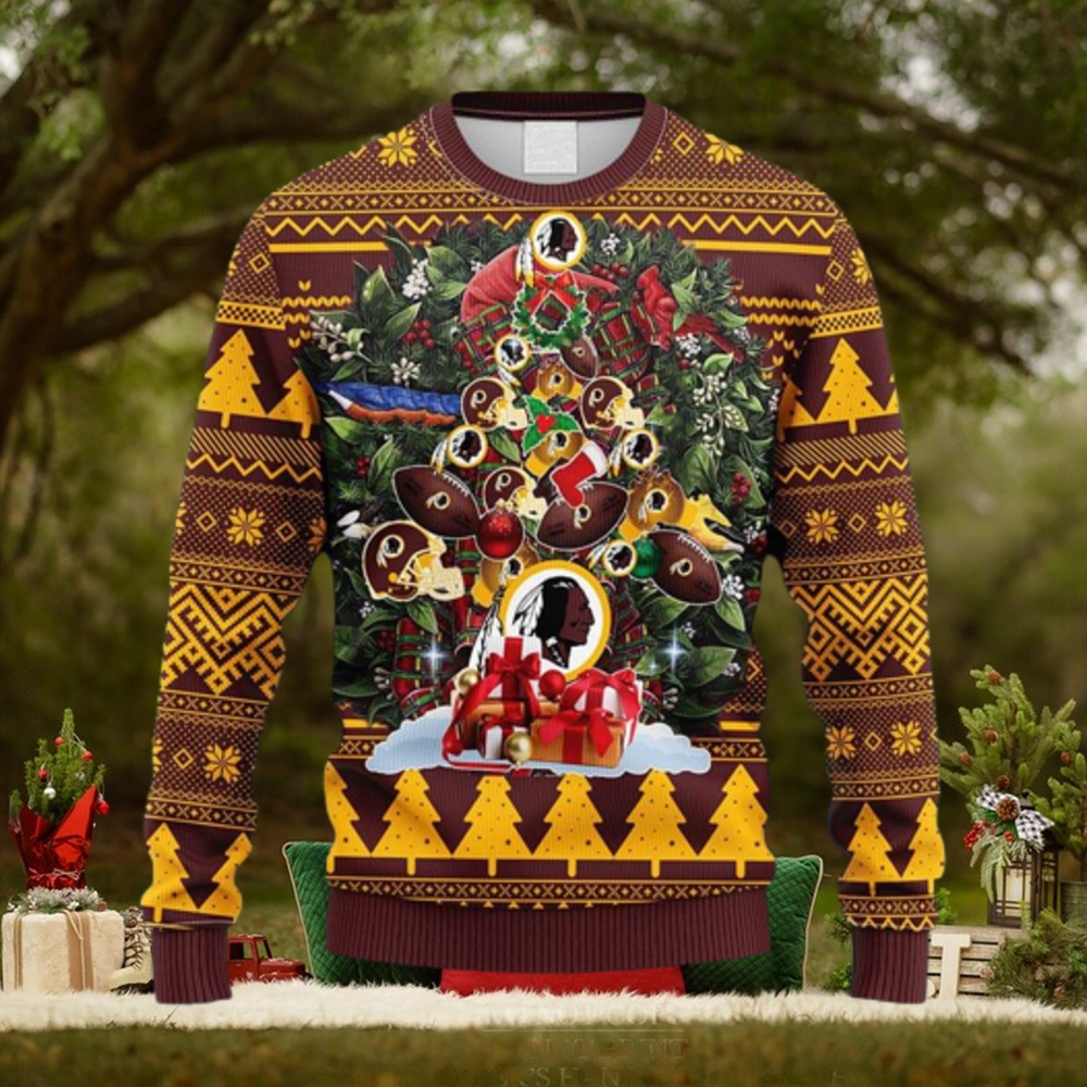 For Fans NFL Washington Redskins Christmas Tree And Gift Ugly Christmas  Sweater - Freedomdesign