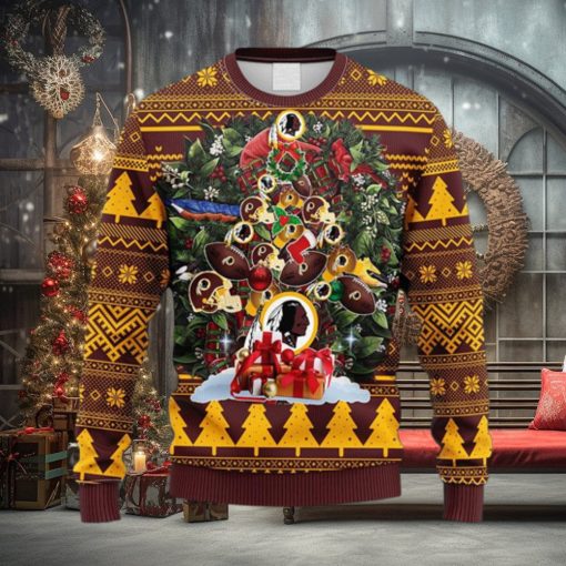 NFL Fans Washington Redskins Tree Ugly Christmas Fleece Sweater For Men Women