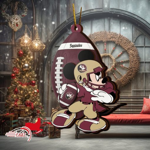 NFL Florida State Seminoles Mickey Mouse Christmas Ornament 2023 Christmas Tree Decorations