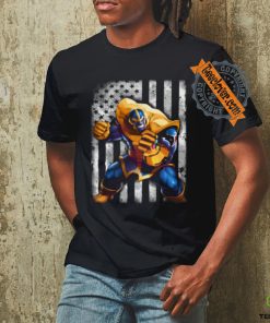 NFL Football Houston Texans Thanos Marvel American Flag Shirt Youth T Shirt