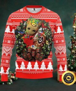NFL Georgia Bulldogs Groot Hug Christmas Ugly Sweater