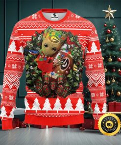 NFL Georgia Bulldogs Groot Hug Christmas Ugly Sweater