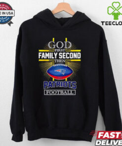 NFL God first family second then New England Patriots Football 2025 shirt