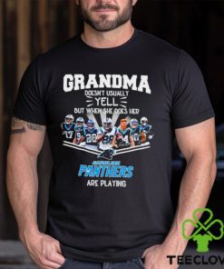 NFL Grandma Doesn’t Usually Yell But When She Does Her Carolina Panthers Are Playing Football Team signature shirt