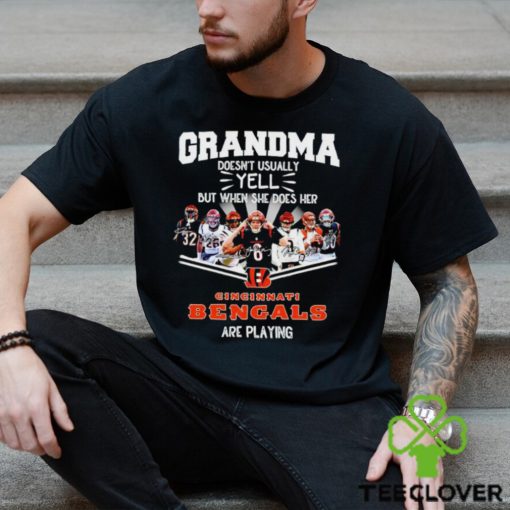 NFL Grandma Doesn’t Usually Yell But When She Does Her Cincinnati Bengals Are Playing Football Team signature shirt