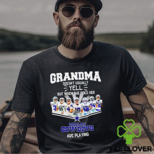 NFL Grandma Doesn’t Usually Yell But When She Does Her Dallas Cowboys Are Playing Football Team signature hoodie, sweater, longsleeve, shirt v-neck, t-shirt