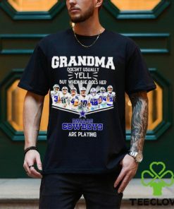 NFL Grandma Doesn’t Usually Yell But When She Does Her Dallas Cowboys Are Playing Football Team signature shirt