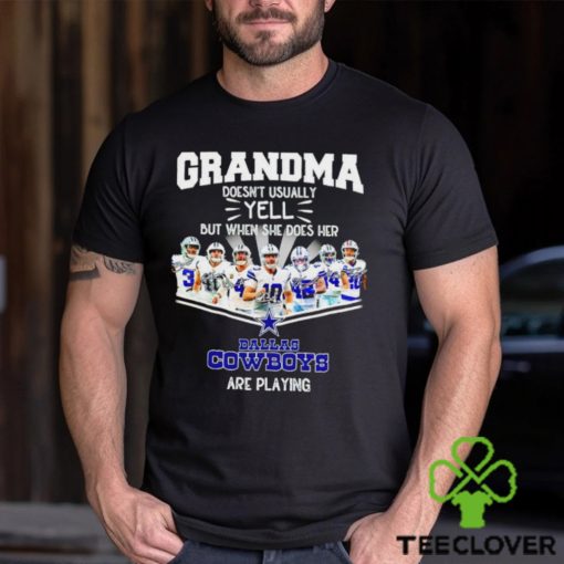 NFL Grandma Doesn’t Usually Yell But When She Does Her Dallas Cowboys Are Playing Football Team signature hoodie, sweater, longsleeve, shirt v-neck, t-shirt