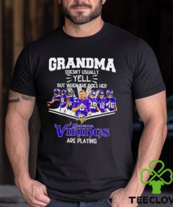 NFL Grandma Doesn’t Usually Yell But When She Does Her Minnesota Vikings Are Playing Football Team signature hoodie, sweater, longsleeve, shirt v-neck, t-shirt