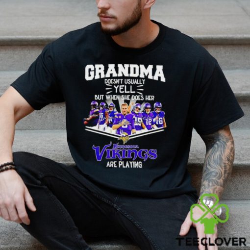 NFL Grandma Doesn’t Usually Yell But When She Does Her Minnesota Vikings Are Playing Football Team signature hoodie, sweater, longsleeve, shirt v-neck, t-shirt