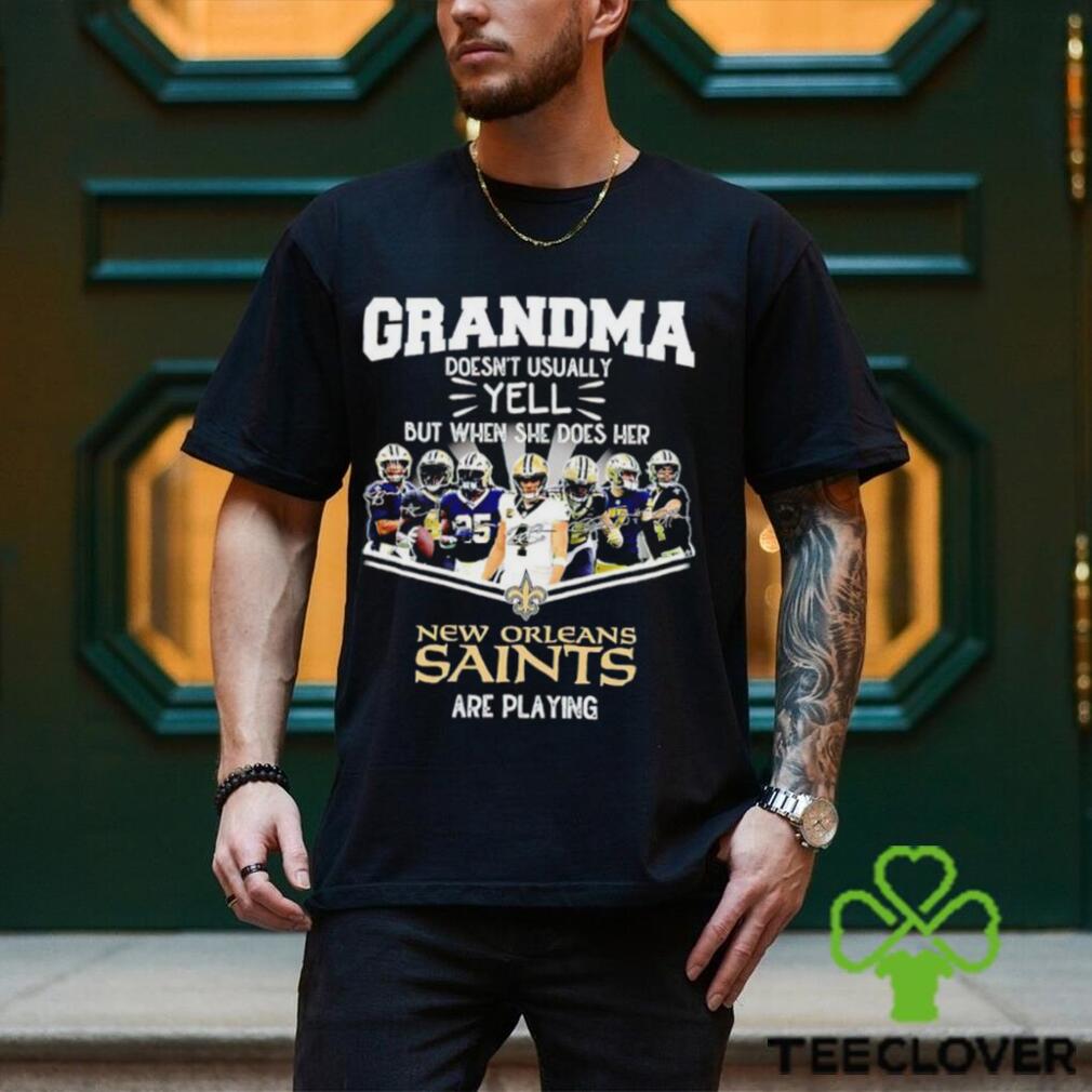 NFL Grandma Doesn’t Usually Yell But When She Does Her New Orleans Saints Are Playing Football Team signature shirt NFL Grandma Doesn’t Usually Yell But When She Does Her New Orleans Saints Are Playing Football Team signature shirt