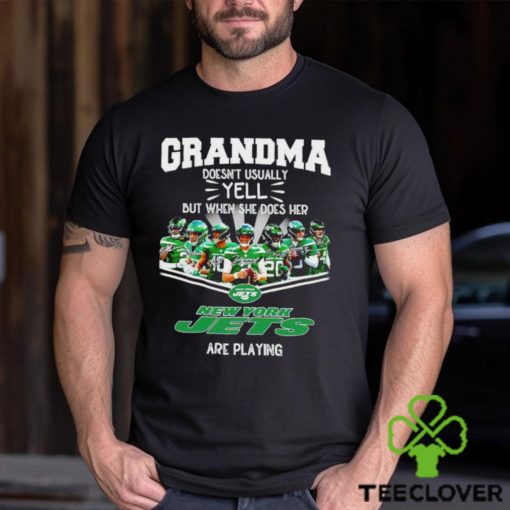 NFL Grandma Doesn’t Usually Yell But When She Does Her New York Jets Are Playing Football Team signature hoodie, sweater, longsleeve, shirt v-neck, t-shirt