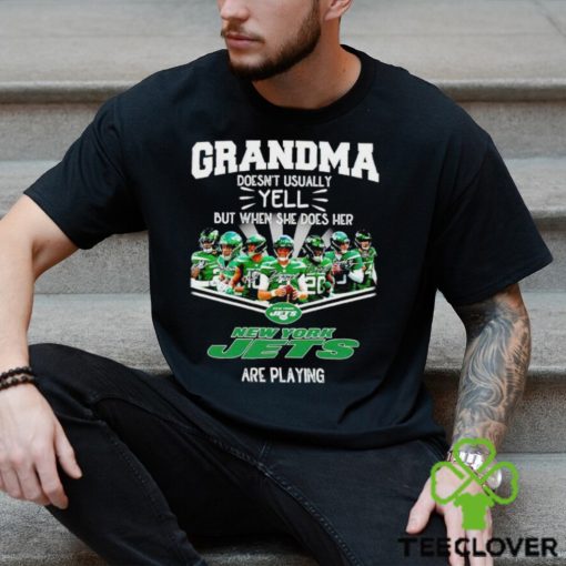 NFL Grandma Doesn’t Usually Yell But When She Does Her New York Jets Are Playing Football Team signature hoodie, sweater, longsleeve, shirt v-neck, t-shirt