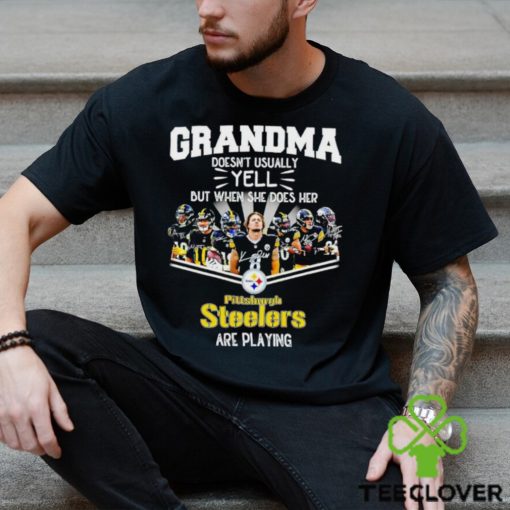 NFL Grandma Doesn’t Usually Yell But When She Does Her Pittsburgh Steelers Are Playing Football Team signature hoodie, sweater, longsleeve, shirt v-neck, t-shirt