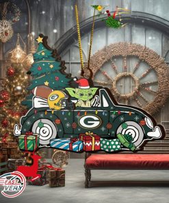 NFL Green Bay Packers And Baby Yoda Christmas Ornament 2023 Christmas Tree Decorations