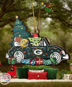 NFL Green Bay Packers And Baby Yoda Christmas Ornament 2023 Christmas Tree Decorations