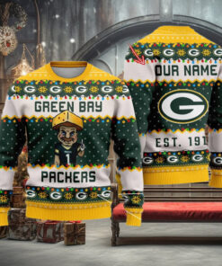 NFL Green Bay Packers Cute Mascot Custom Ugly Christmas Sweater