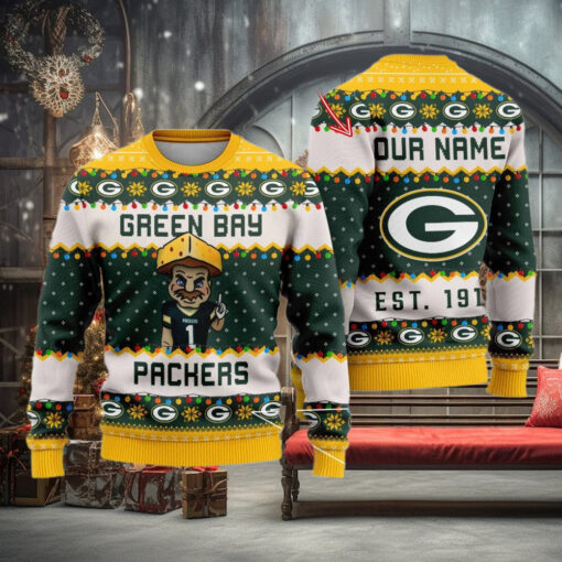 NFL Green Bay Packers Cute Mascot Custom Ugly Christmas Sweater