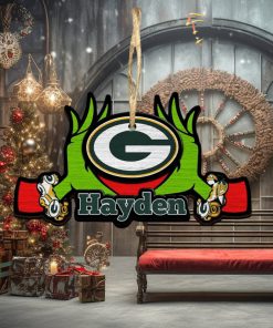 NFL Green Bay Packers Grinch Christmas Ornament Personalized Your Name 2023 Christmas Tree Decorations