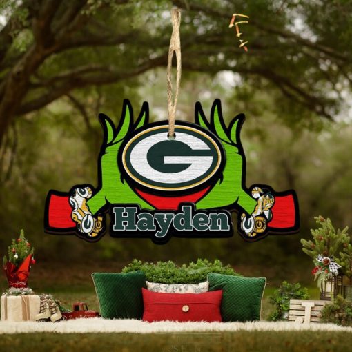 NFL Green Bay Packers Grinch Christmas Ornament Personalized Your Name 2023 Christmas Tree Decorations