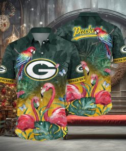 NFL Green Bay Packers Hawaii Shirt Flamingo And Flower Aloha Shirt