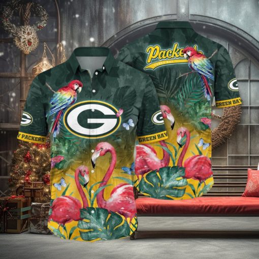 NFL Green Bay Packers Hawaii Shirt Flamingo And Flower Aloha Shirt