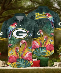 NFL Green Bay Packers Hawaii Shirt Flamingo And Flower Aloha Shirt